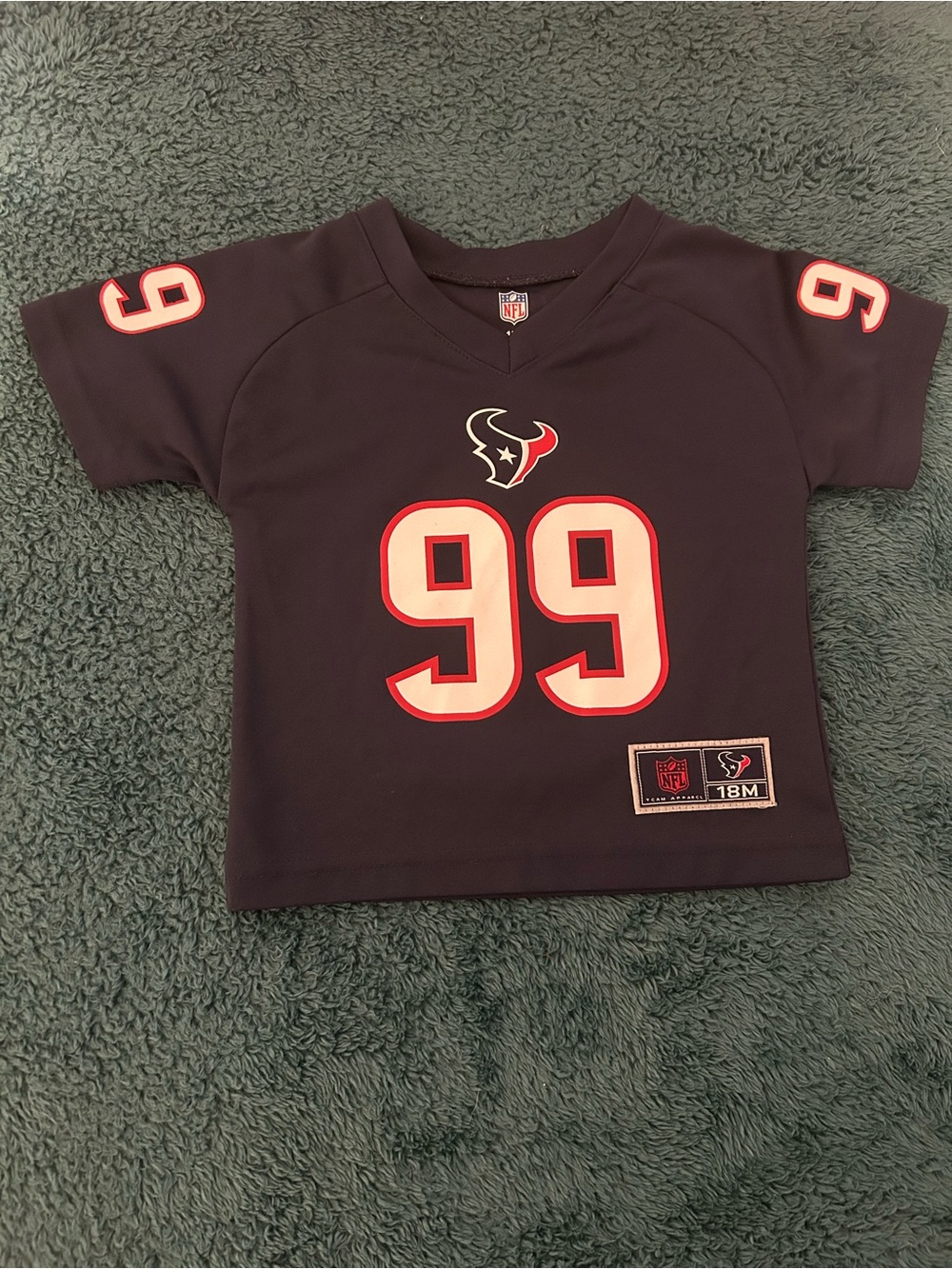 NFL JJ Watt  Houston Texans Toddler Jersey Top in Navy with Red & White Accents